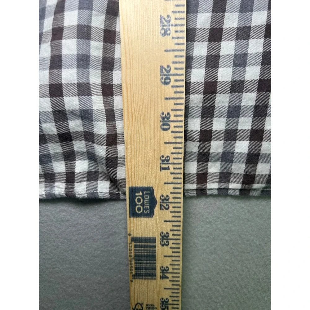 Peter Millar Button Down Shirt Mens XXL Brown Gingham Check Long Sleeve Cotton - Picture 5 of 5